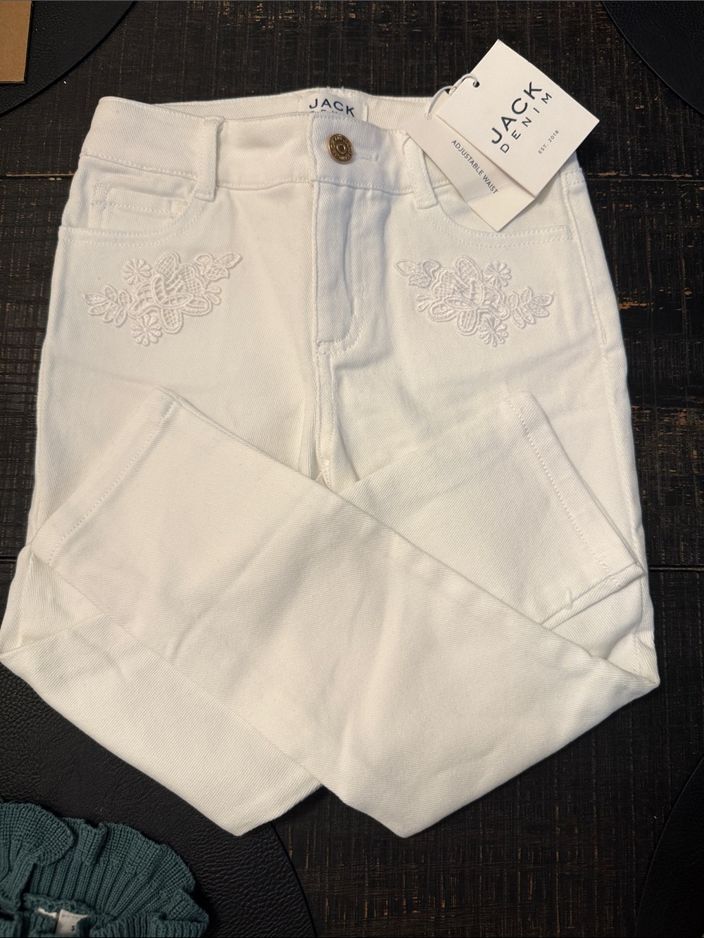 Janie and Jack Girls White Jeans